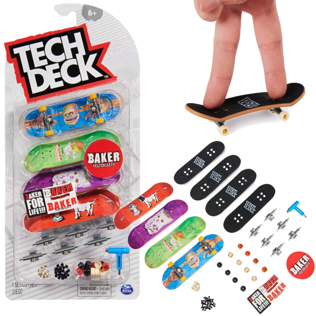 Pirkstu skrituļdēļu komplekts Tech Deck 4-pack cena un informācija | Rotaļlietas zēniem | 220.lv