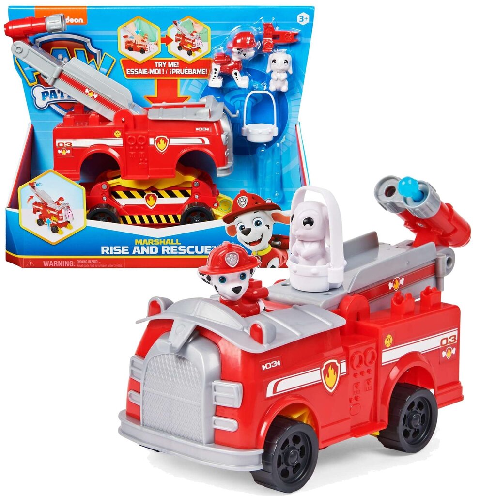 Transformējams transportlīdzeklis Paw Patrol Marshall cena un informācija | Rotaļlietas zēniem | 220.lv