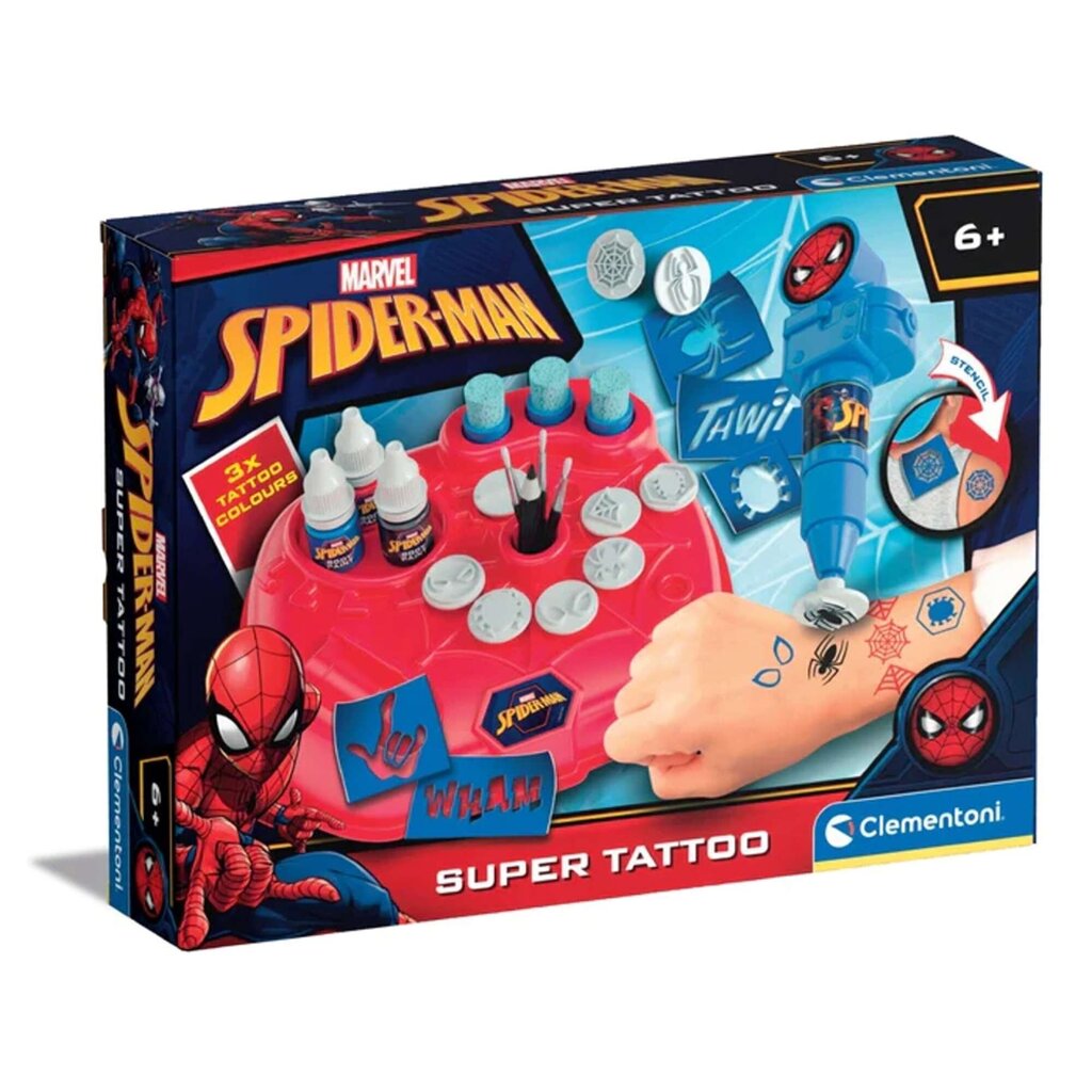 Radošais tetovējumu komplekts Clementoni Spiderman Marvel цена и информация | Rotaļlietas meitenēm | 220.lv
