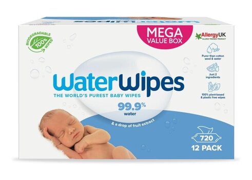 Влажные салфетки Waterwipes, 12 x 60 шт. цена и информация | Косметика для мам и детей | 220.lv