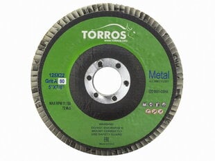 Круг лепестковый TORROS 125x22 P80 цена и информация | Шлифовальные станки | 220.lv