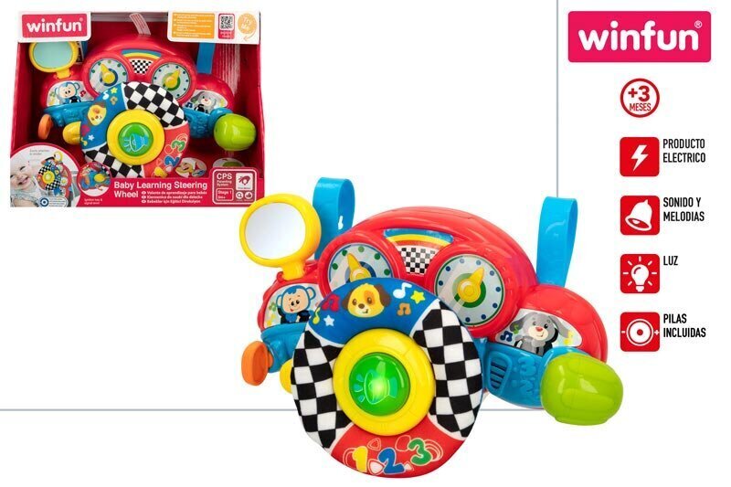 Interaktīva rotaļlieta stūre Winfun cena un informācija | Rotaļlietas zīdaiņiem | 220.lv