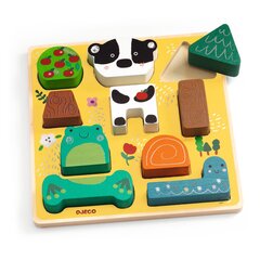 Деревянная головоломка и строительная игра - Счастливые, DJECO DJ01075 цена и информация | Игрушки для малышей | 220.lv