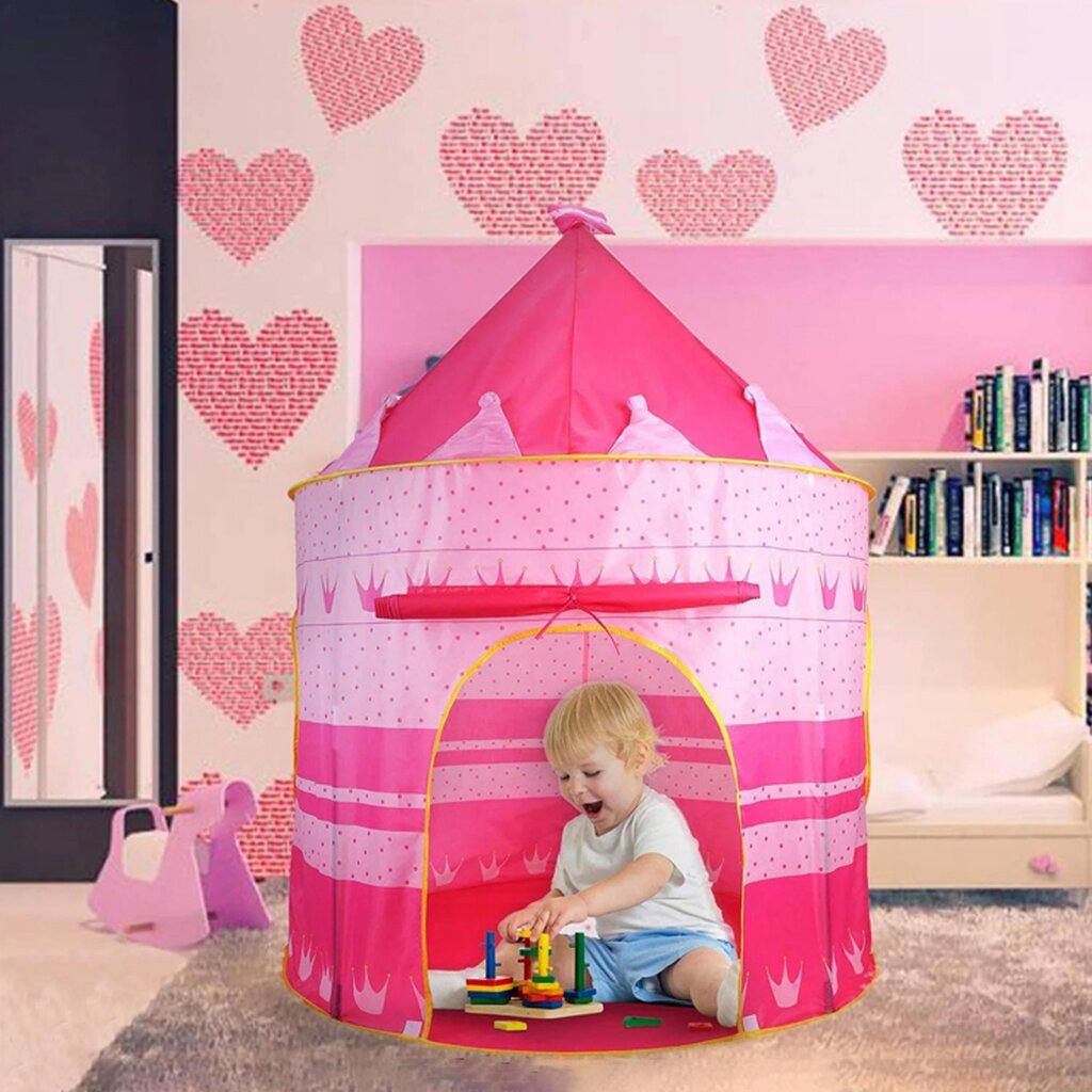 Bērnu pils telts, rozā cena un informācija | Bērnu rotaļu laukumi, mājiņas | 220.lv