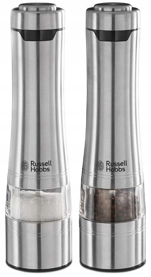 Russell Hobbs Classics Elektrisko piparu un sāls smalcinātāju komplekts, 2 gab., sudraba krāsā cena un informācija | Garšvielu trauki, dzirnaviņas | 220.lv