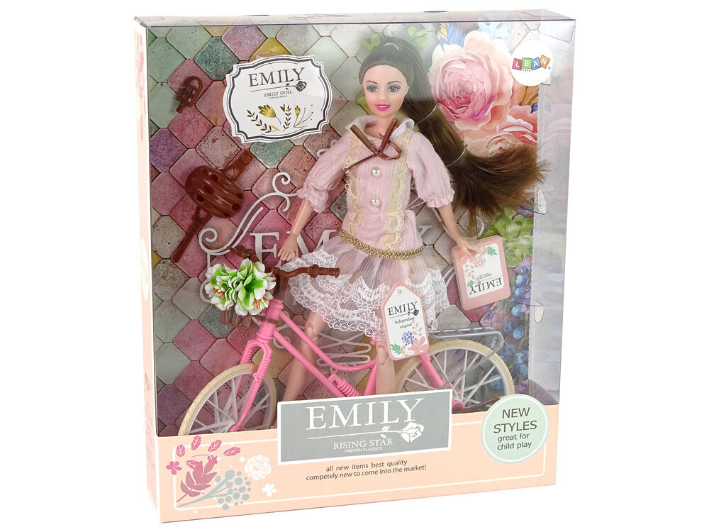 Lelle ar velosipēdu Emily Lean Toys cena un informācija | Rotaļlietas meitenēm | 220.lv