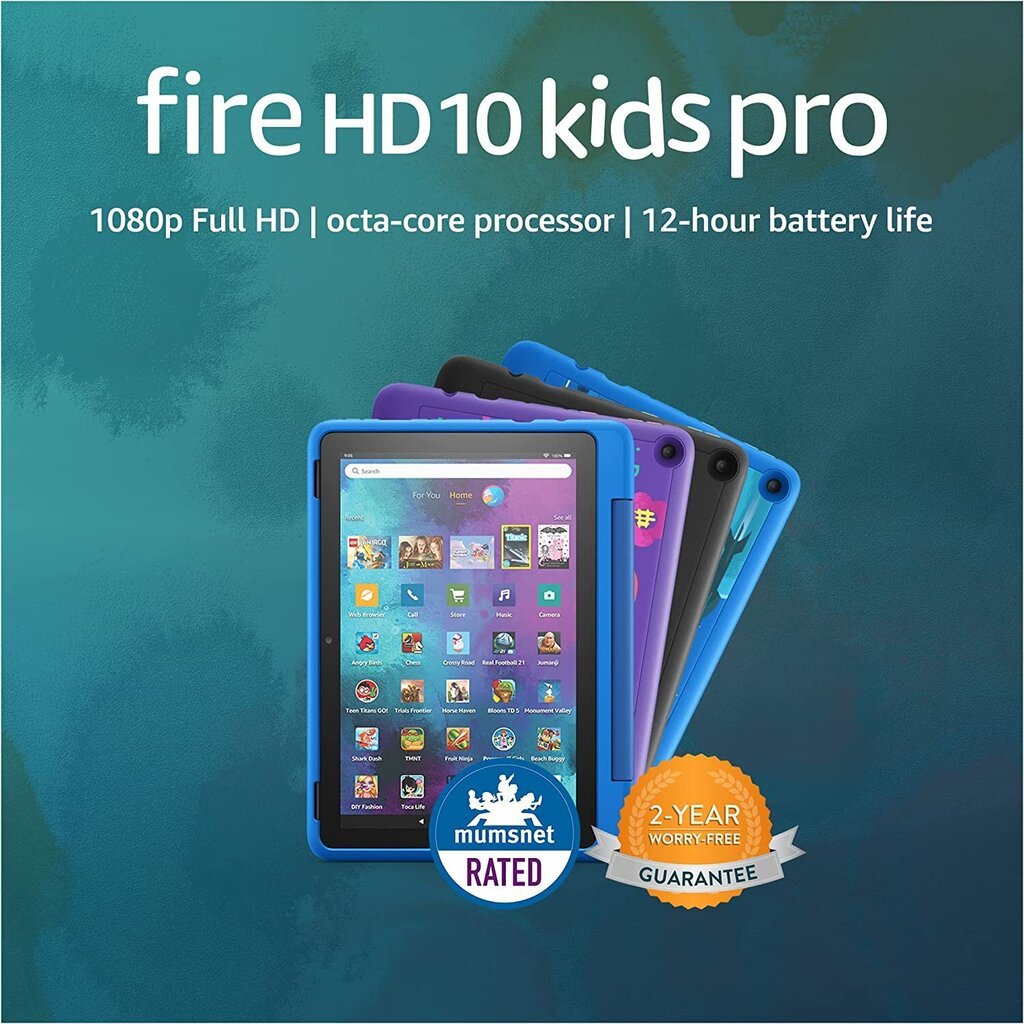 Planšetdators Amazon Fire HD 10 Kids Pro | 10.1", 1080p Full HD, 32 GB цена и информация | Planšetdatori | 220.lv