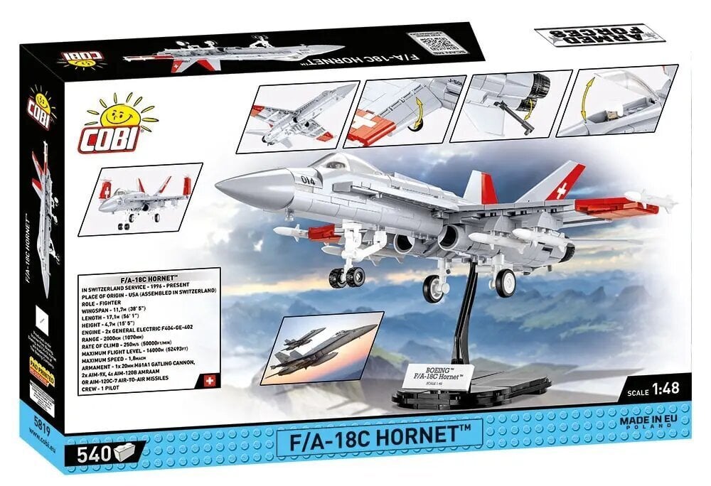 Konstruktors Cobi Historical Collection F/A-18C Hornet, 540 gab. cena un informācija | Konstruktori | 220.lv