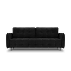 Samtains dīvāns-gulta Micadoni Scaleta, melns cena un informācija | Dīvāni | 220.lv