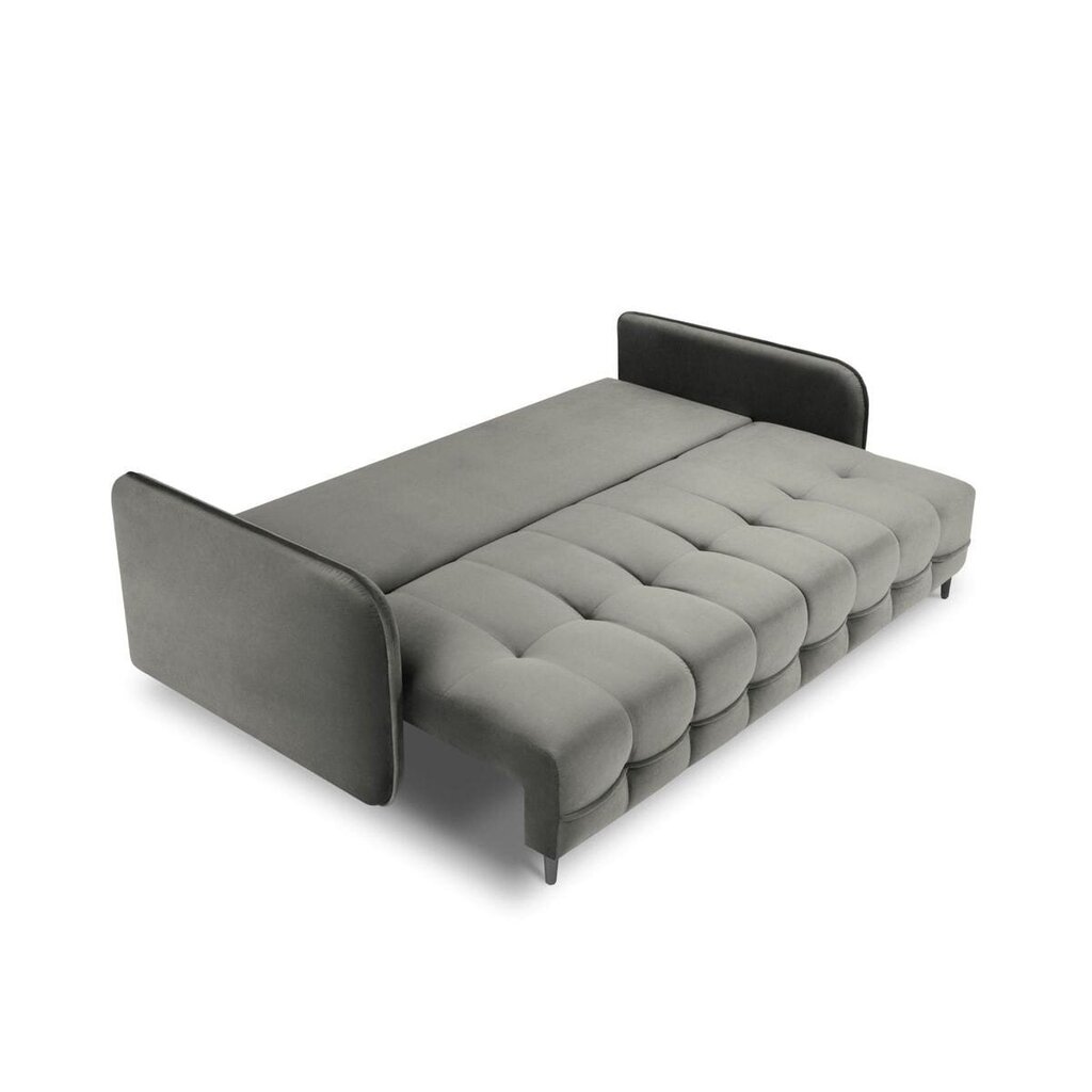 Samtains dīvāns-gulta Micadoni Scaleta, pelēks/melns cena un informācija | Dīvāni | 220.lv