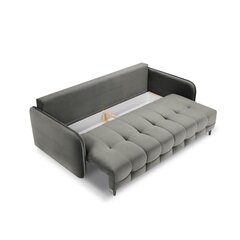 Samtains dīvāns-gulta Micadoni Scaleta, pelēks/melns cena un informācija | Dīvāni | 220.lv