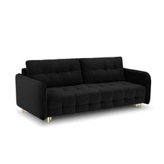 Бархатный диван-кровать Micadoni Scaleta, черный/золотой цвет цена и информация | Диваны | 220.lv