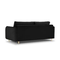 Samtains dīvāns-gulta Micadoni Scaleta, melns/zeltains cena un informācija | Dīvāni | 220.lv