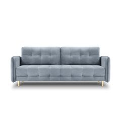 Бархатный диван-кровать Micadoni Scaleta, синий/золотой цвет цена и информация | Диваны | 220.lv