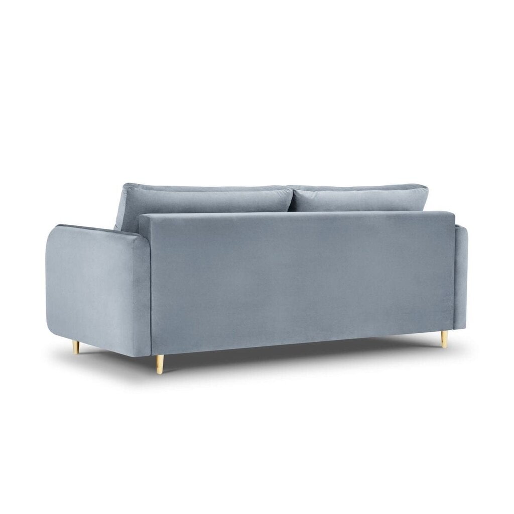 Samtains dīvāns-gulta Micadoni Scaleta, zils/zeltains cena un informācija | Dīvāni | 220.lv