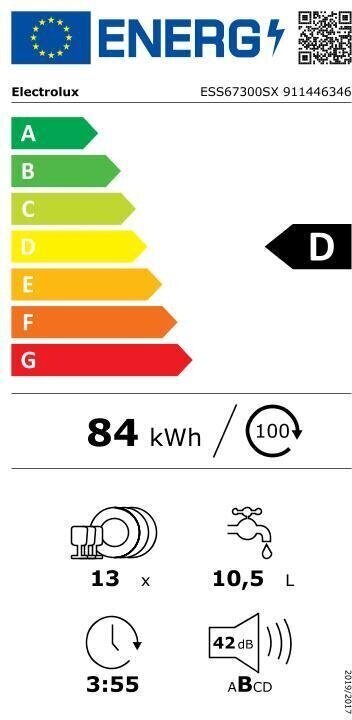 Electrolux ESS67300SX цена и информация | Trauku mazgājamās mašīnas | 220.lv