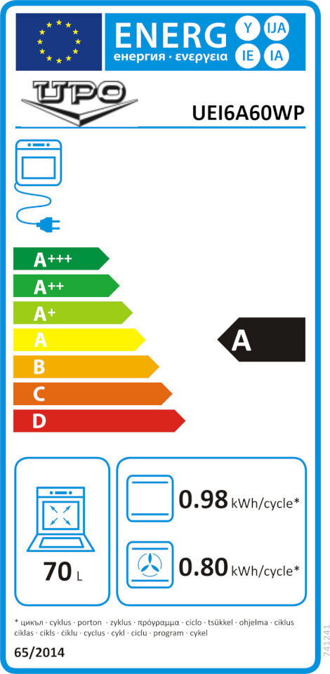 Upo UEI6A60WP cena un informācija | Elektriskās plītis | 220.lv