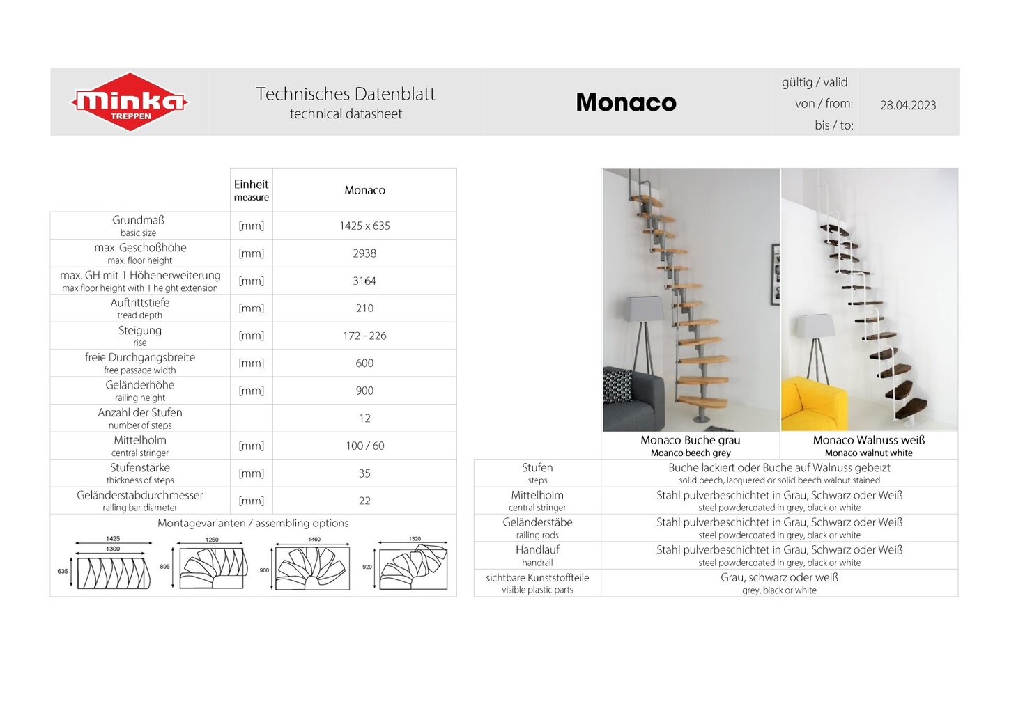 Moduļu kāpnes Monaco Minka sudraba, 294 cm цена и информация | Kāpnes | 220.lv