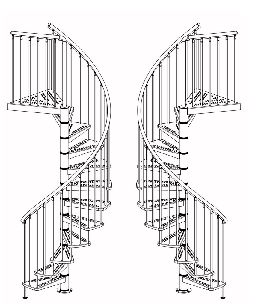 Spirālveida kāpnes Minka Rondo Zink plus 303 cm цена и информация | Kāpnes | 220.lv