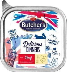 Butcher's Delicious Dinners ar liellopa gaļu, 100 g cena un informācija | Konservi kaķiem | 220.lv