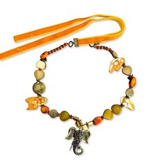 Ожерелье из оранжевого коралла и жемчуга Слон цена и информация | Украшения на шею | 220.lv