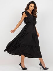 Женское черное платье с оборкой цена и информация | Платья | 220.lv