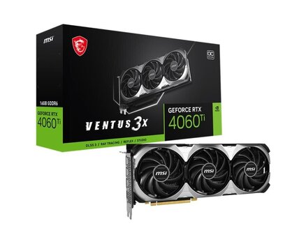 MSI GeForce RTX 4060 Ti Ventus 3X цена и информация | Видеокарты (GPU) | 220.lv