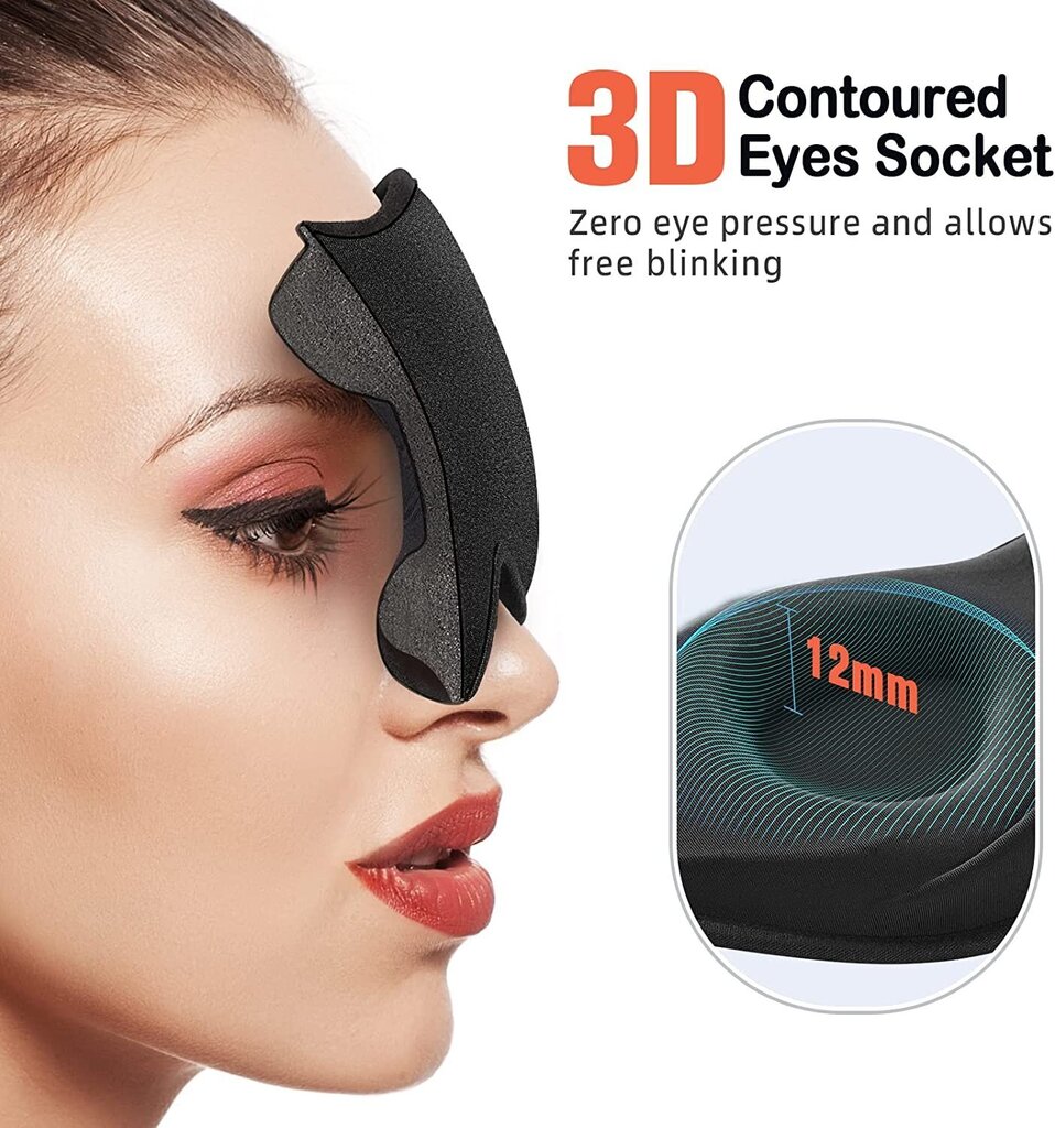 Uzlabota 3D acu maska 100% gaismas bloķēšan цена и информация | Naktskrekli, pidžamas | 220.lv