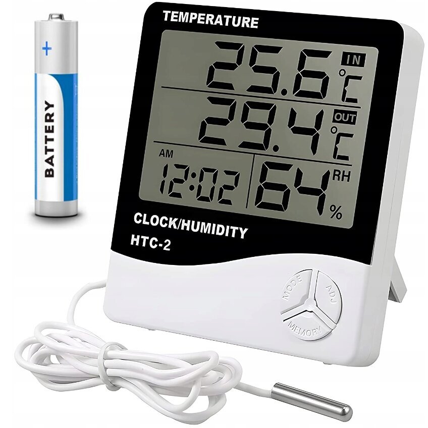 Mājas laika stacija - iekšējais un ārējais LCD termometrs цена и информация | Meteostacijas, āra termometri | 220.lv