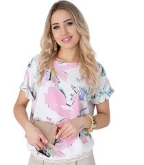 Женская блузка 222735 01, белая/розовая цена и информация | Футболка женская | 220.lv