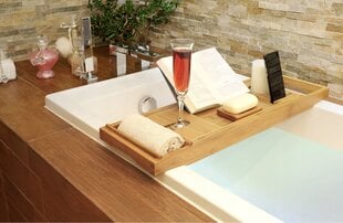 Liels bambusa vannas istabas plaukts cena un informācija | Vannas istabas skapīši | 220.lv
