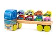 Koka kravas automašīna ar automašīnām, Cubika cena un informācija | Attīstošās rotaļlietas | 220.lv
