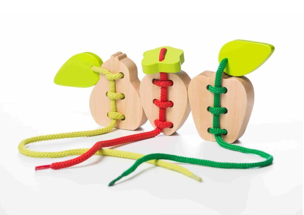 Koka virves rotaļlieta ar augļiem, Cubika cena un informācija | Attīstošās rotaļlietas | 220.lv