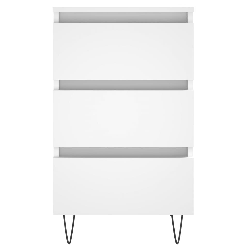 Naktsgaldiņi, 2 gab., balti, 40x35x69 cm, inženierijas koks cena un informācija | Naktsskapīši | 220.lv