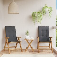 Atgāžami dārza krēsli ar spilveniem, 2 gab., masīvs tīkkoks cena un informācija | Dārza krēsli | 220.lv