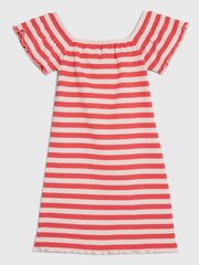 Платье в полоску TOMMY HILFIGER Off Shoulder Stripe Dress Laser Pink Stripe 540125266, розовое цена и информация | Платья для девочек | 220.lv