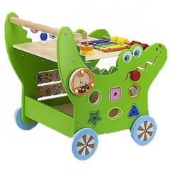 Koka daudzfunkcionāli bērnu ratiņi, Viga Krokodils cena un informācija | Rotaļlietas zīdaiņiem | 220.lv