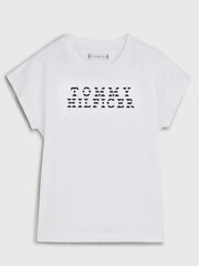 Детская футболка TOMMY HILFIGER Tommy Stripe Logo Tee 540125261, белая цена и информация | Рубашки для девочек | 220.lv