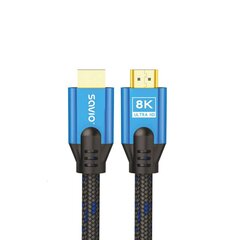 Кабель HDMI (M) v2.1, 5м, 8K, медный, иссиня-черный, золотые наконечники, SAVIO CL-169 цена и информация | Кабели и провода | 220.lv