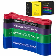 Комплект из 5 эластиков POWER BAND 4FIZJO цена и информация | Фитнес-резинки, гимнастические кольца | 220.lv