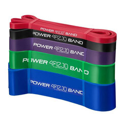 Комплект из 5 эластиков POWER BAND 4FIZJO цена и информация | Фитнес-резинки, гимнастические кольца | 220.lv