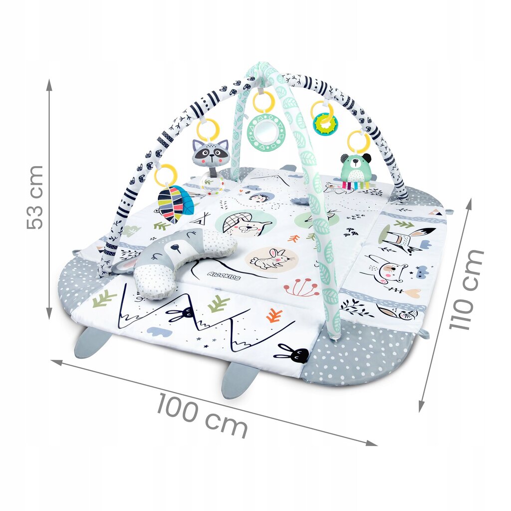 Interaktīvais mācību paklājiņš 110x100cm Ricokids cena un informācija | Attīstošie paklājiņi | 220.lv