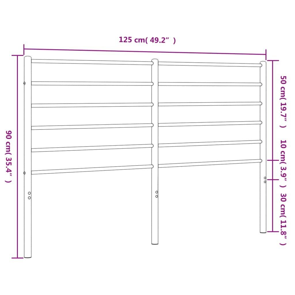 Gultas galvgalis, metāls, melns, 120 cm cena un informācija | Gultas | 220.lv