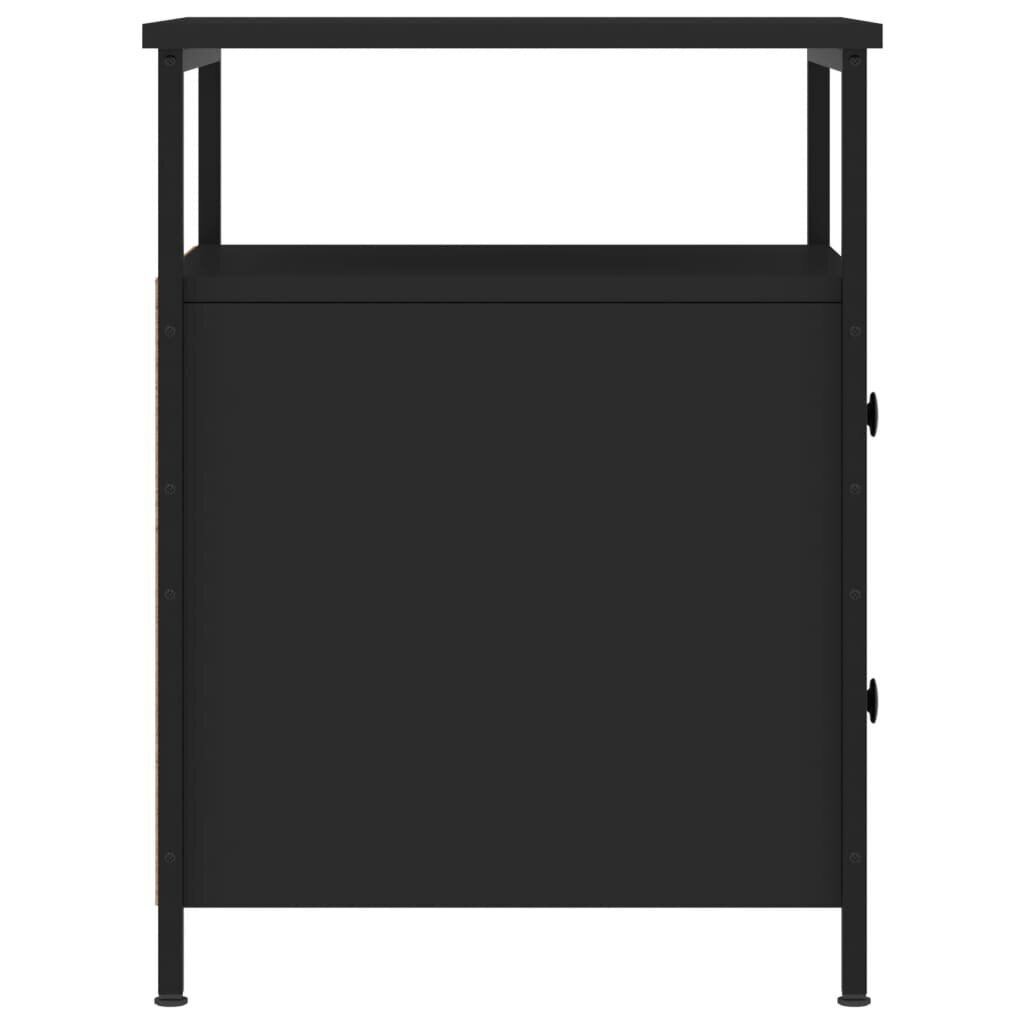 Naktsgaldiņš, melns, 44x45x60 cm, inženierijas koks цена и информация | Naktsskapīši | 220.lv