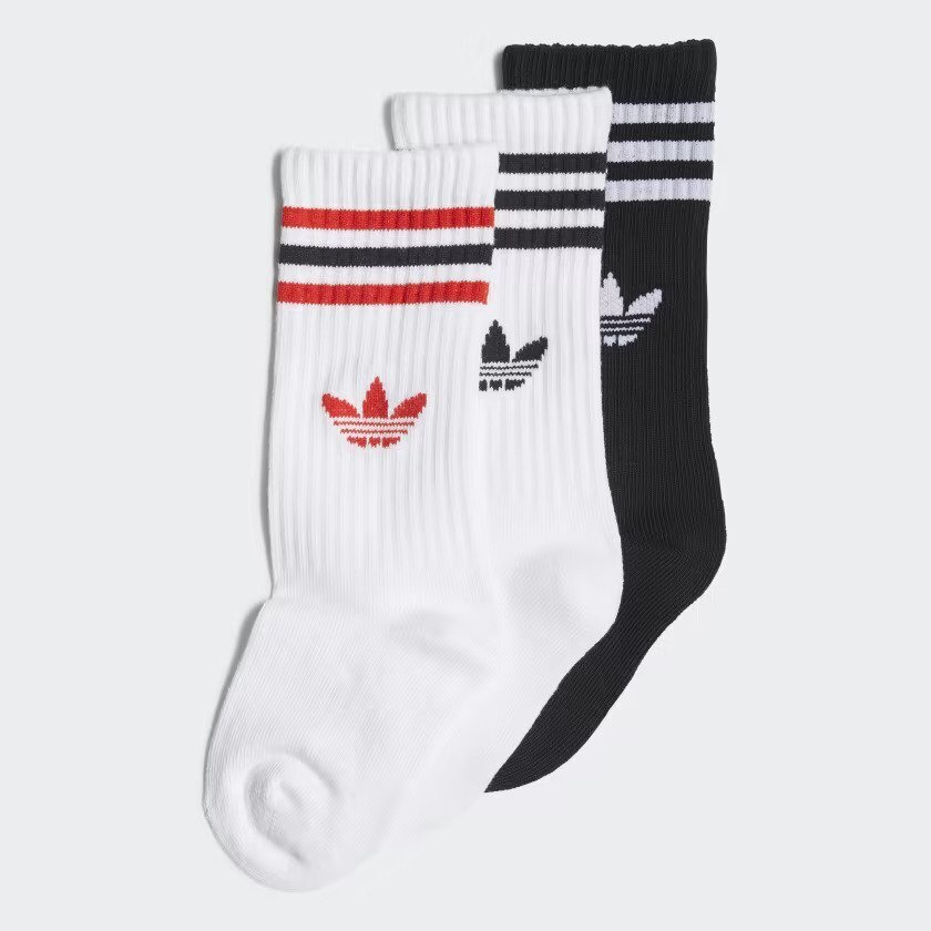 Sporta zeķes Adidas Originals Crew Sock, dažādu krāsu, 3 pāri цена и информация | Zēnu zeķubikses, zeķes | 220.lv