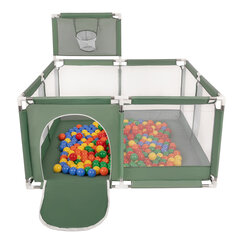 Детский манеж Selonis с корзиной и 900 мячами, зеленый:желтый/зеленый/синий/красный/оранжевый цена и информация | Игрушки для малышей | 220.lv