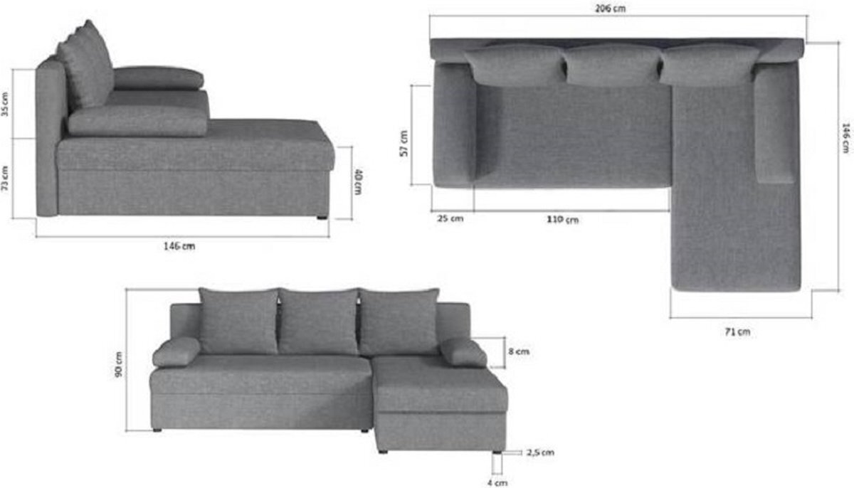 Universāls stūra dīvāns NORE Gino, dzeltens cena un informācija | Stūra dīvāni | 220.lv