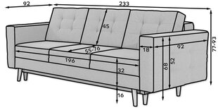 Диван  Asgard, 235x95x86 см, серый цвет цена и информация | Диваны | 220.lv