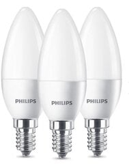 LED Spuldze Philips E14 470lm 2700K, 3 gb. komplekts cena un informācija | Spuldzes | 220.lv