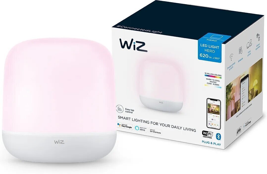 WiZ galda LED gaismeklis Hero cena un informācija | Galda lampas | 220.lv